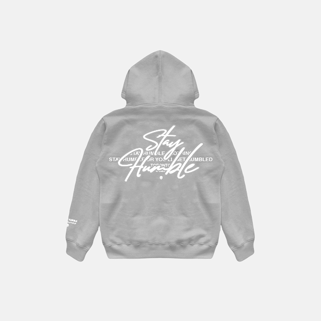 STAY HUMBLE' ZIP-UP HOODIE - GREY – STAY HUMBLE CLOTHING