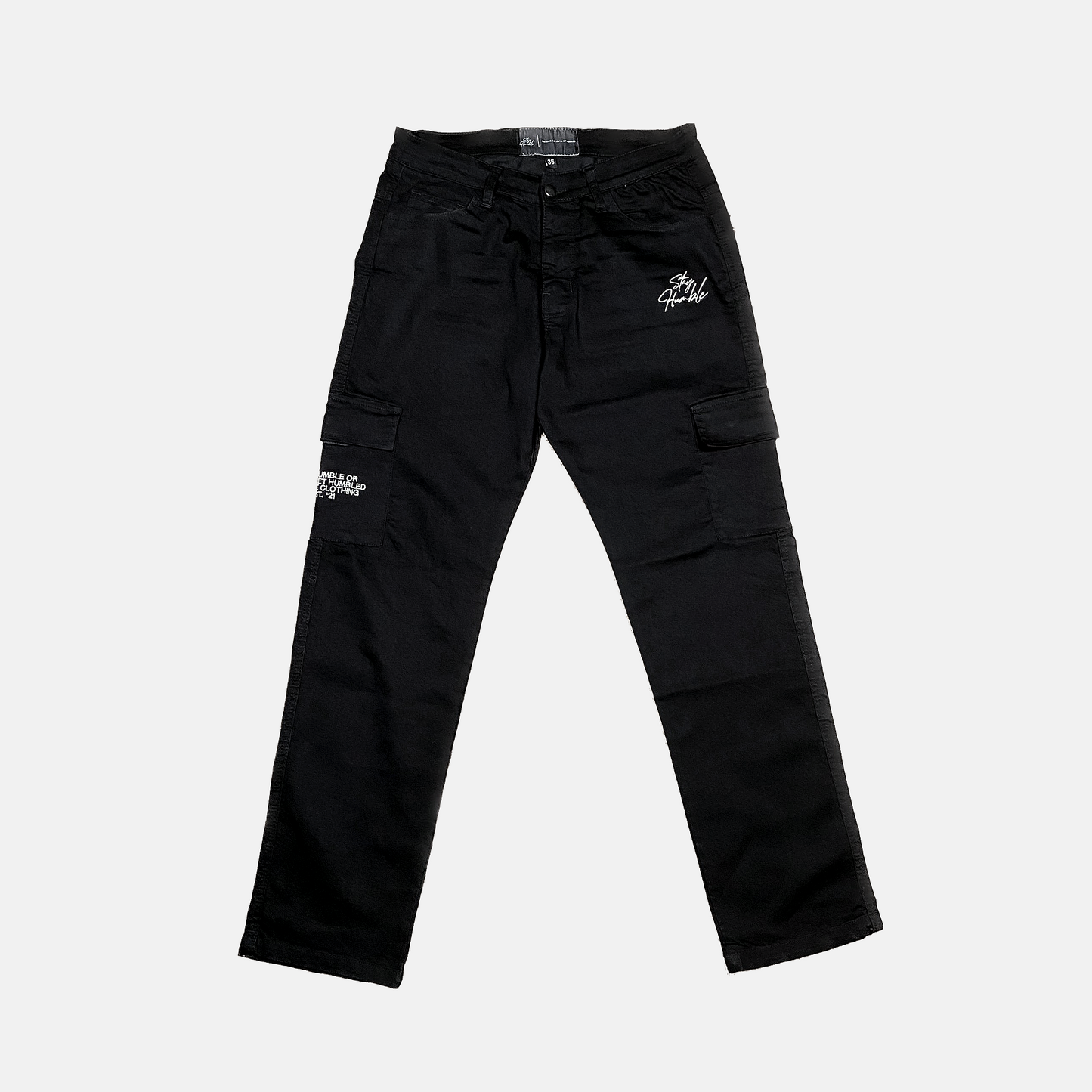 'OG SCRIPT' CARGO JEANS - BLACK