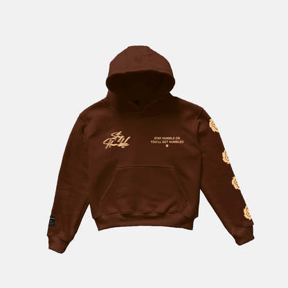 'BLURRY SCRIPT™' HOODIE v2 - BROWN