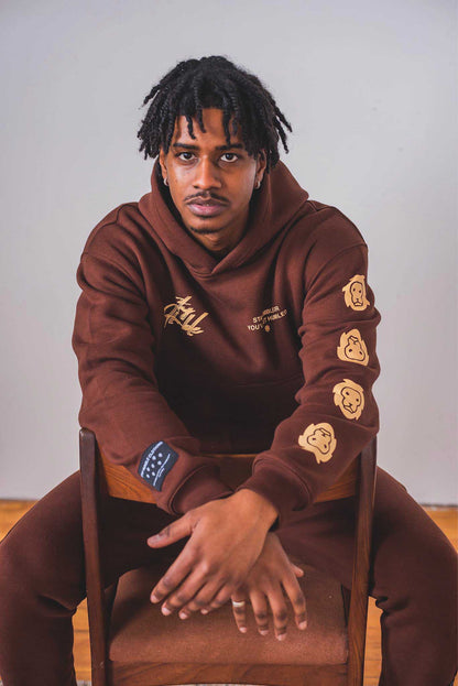 'BLURRY SCRIPT™' HOODIE v2 - BROWN