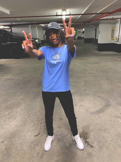 'GLOBE' T-SHIRT - BLUE