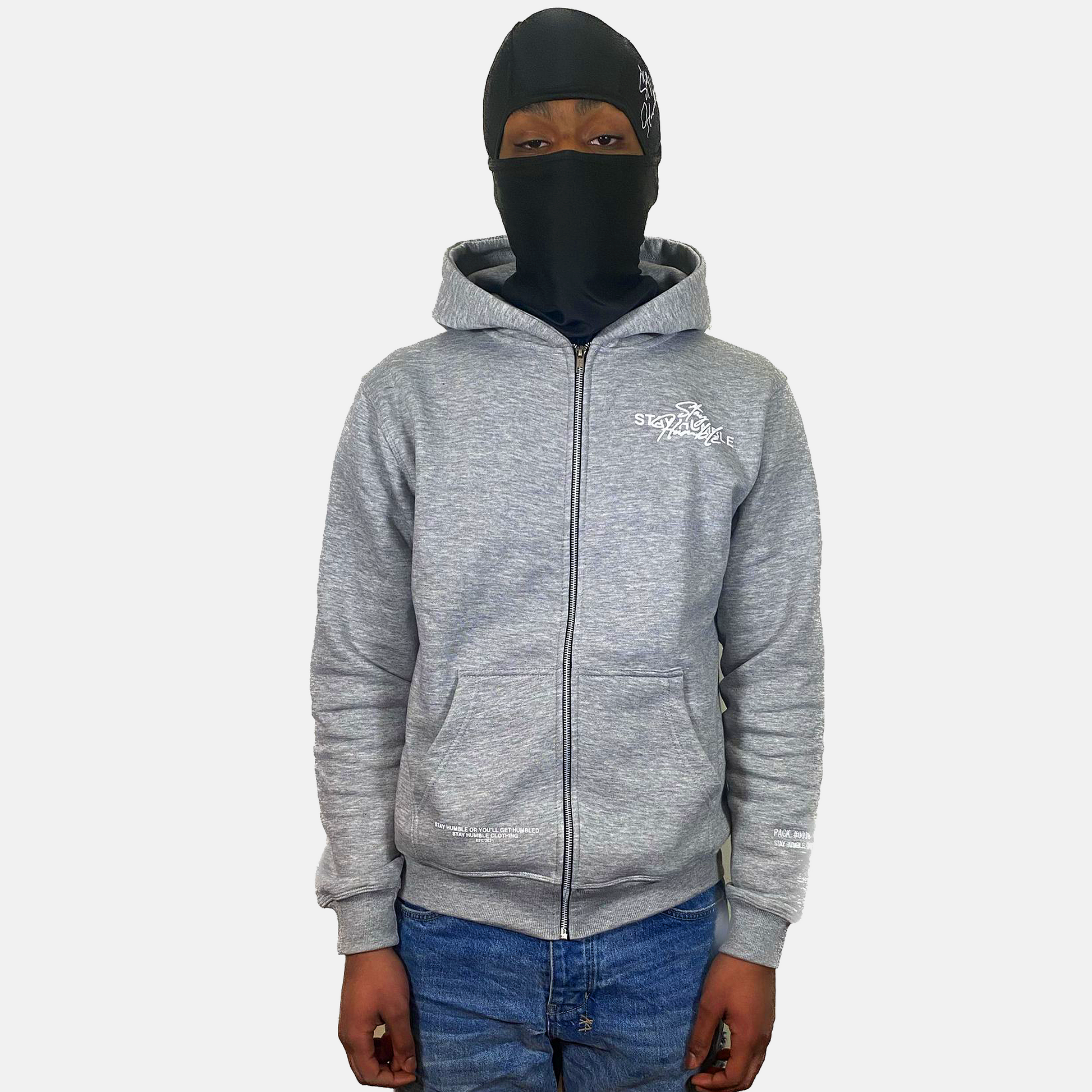 STAY HUMBLE' ZIP-UP HOODIE - GREY – STAY HUMBLE CLOTHING