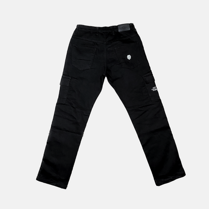 'OG SCRIPT' CARGO JEANS - BLACK