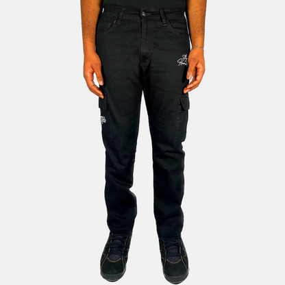 'OG SCRIPT' CARGO JEANS - BLACK