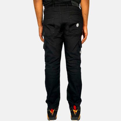'OG SCRIPT' CARGO JEANS - BLACK