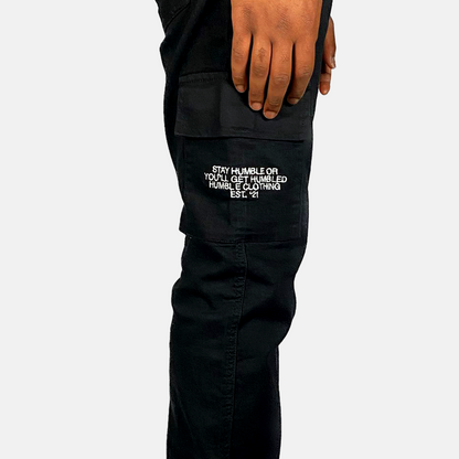 'OG SCRIPT' CARGO JEANS - BLACK