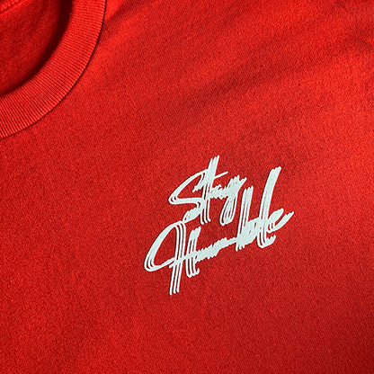 'BLURRY SCRIPT™' T-SHIRT - RED